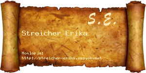 Streicher Erika névjegykártya